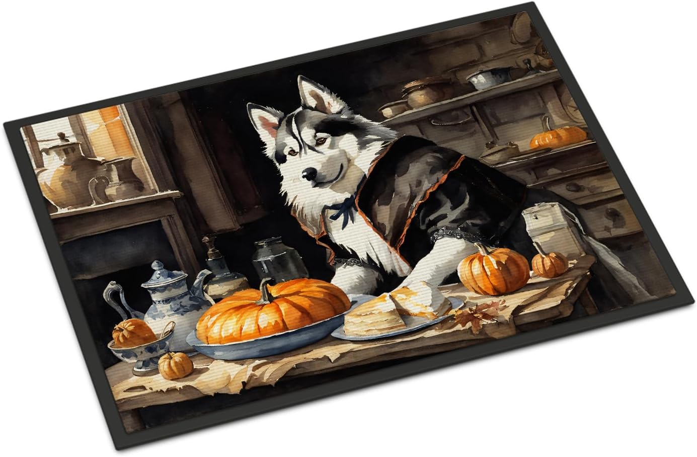 Caroline’s Treasures DAC1817JMAT Siberian Husky Fall Kitchen Pumpkins Indoor or Outdoor Mat 24×36 Front Door Mat Indoor Outdoor Rugs for Entryway,
