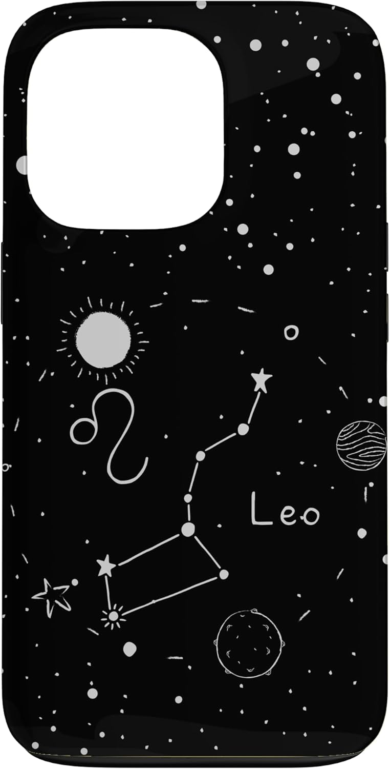 Funda estética de astrología celestial para iPhone 13 Pro Leo