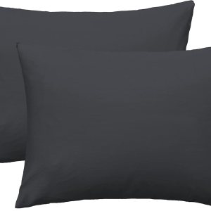 Funda de almohada suave 100% algodón egipcio con cremallera, acogedora y ligera, juego de 2, gris oscuro, tamaño King, 20 x 36 pulgadas Funda de almohada suave 100% algodón egipcio con cremallera, acogedora y ligera, juego de 2, gris oscuro, tamaño King, 20 x 36 pulgadas