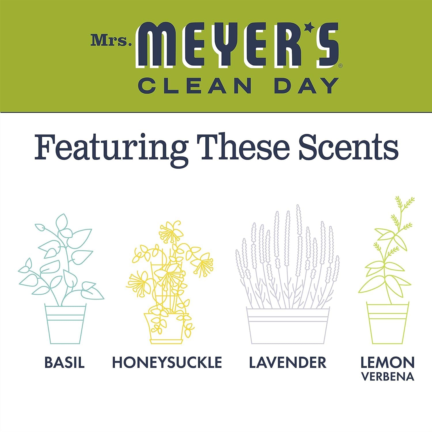 MRS. MEYER’S CLEAN DAY Jabón de manos, hecho con aceites esenciales, fórmula biodegradable, limón verbena, 12.5 fl. oz (paquete de 3)