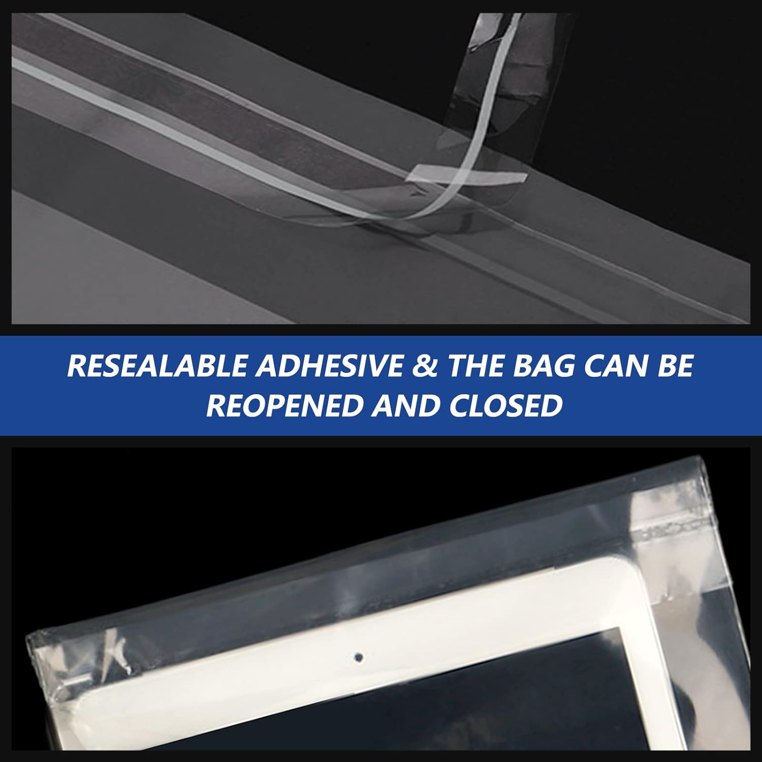 Bolsas de polietileno transparente autosellantes de 18 x 24 pulgadas (100 unidades) con advertencia de asfixia para embalaje, camisetas y Logística