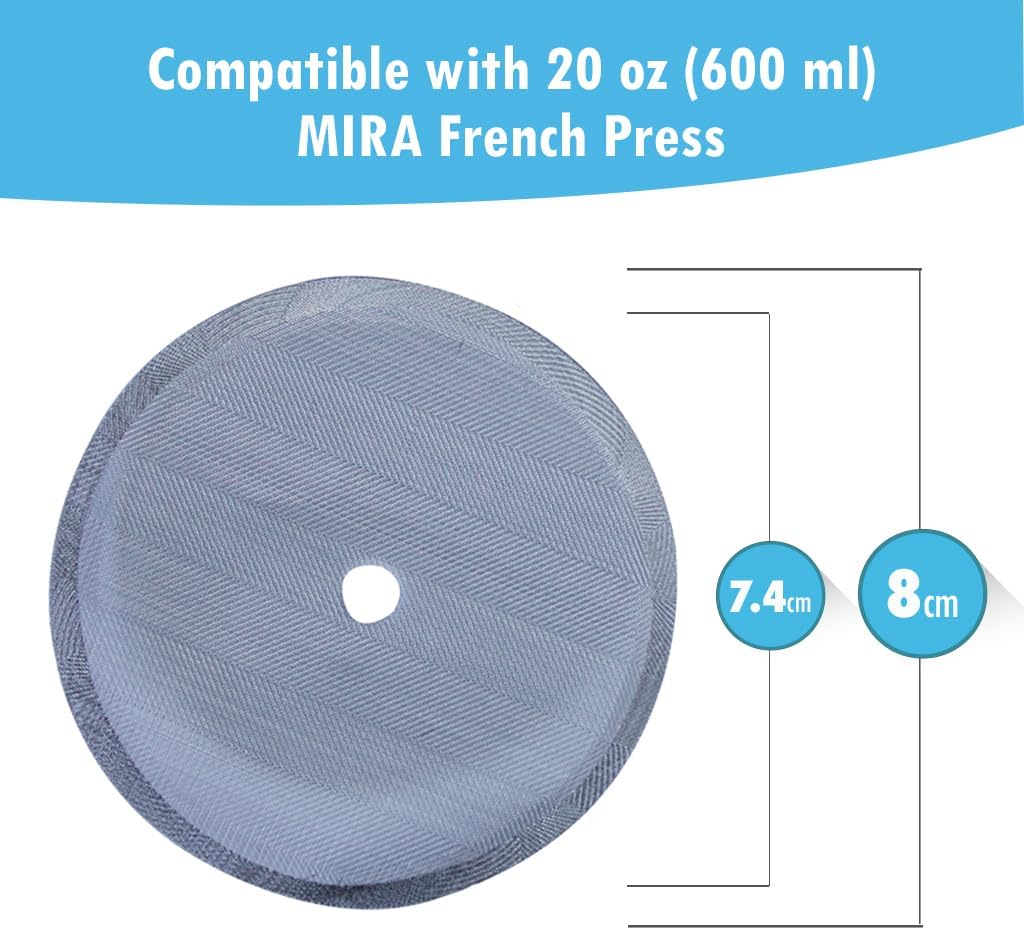 Cafetera de prensa francesa, doble pared de acero inoxidable, mantiene caliente el café o el té recién hechos durante horas, 20oz (600ml)