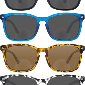 SIGVAN Paquete de 4 lentes de sol de lectura para mujeres y hombres, protección UV 400, bisagra de resorte, lentes de sol para lector al aire libre, SIGVAN Paquete de 4 lentes de sol de lectura para mujeres y hombres, protección UV 400, bisagra de resorte, lentes de sol para lector al aire libre,