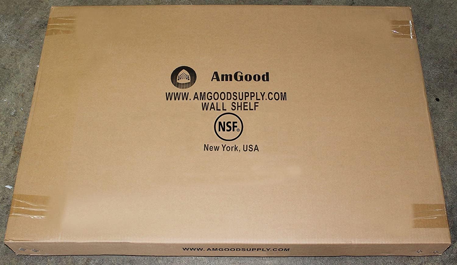 AmGood Estante de pared de acero inoxidable  Borde cuadrado  Resistente  Estantería de metal  Montaje en pared  Grado comercial  Certificado NSF