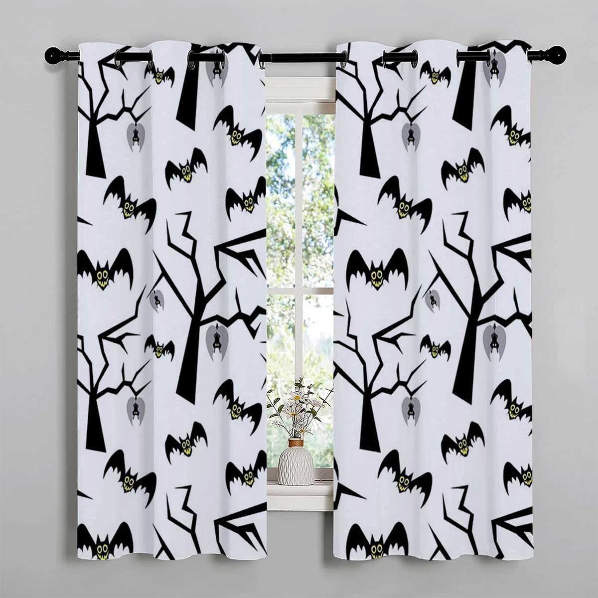 YANFENQI Cortinas para Habitacion Cortinas para Habitacion – Cortina divisora concisa con líneas blancas y negras, 55 pulgadas de ancho por 72