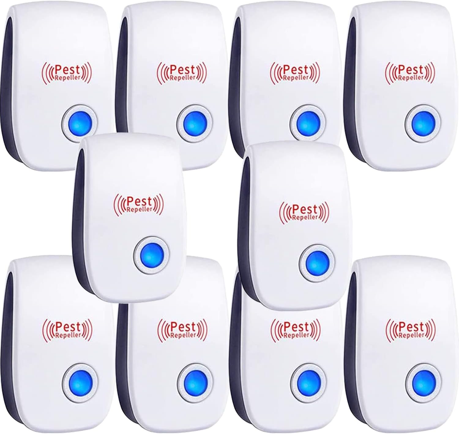 Repelente ultrasónico de plagas, paquete de 10 unidades, enchufe electrónico, repelente sónico para interiores, control de plagas para insectos,
