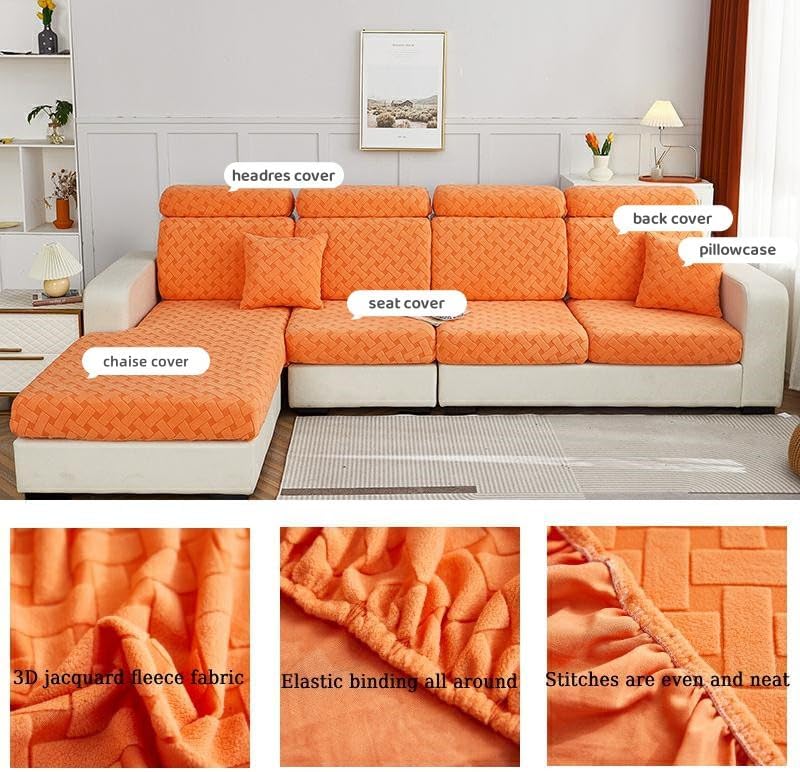 Nolan – Funda de sofá interior mágica, fundas de cojín para sofá seccional, funda elástica en forma de L, funda elástica para decoración de muebles