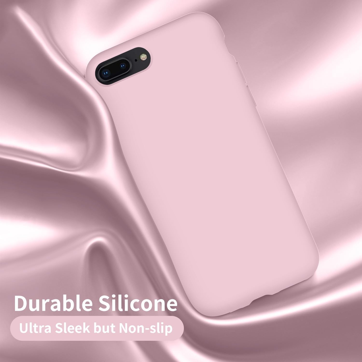 Cordking Funda para iPhone 8 Plus, para iPhone 7 Plus, funda de silicona ultra delgada a prueba de golpes con forro de microfibra suave