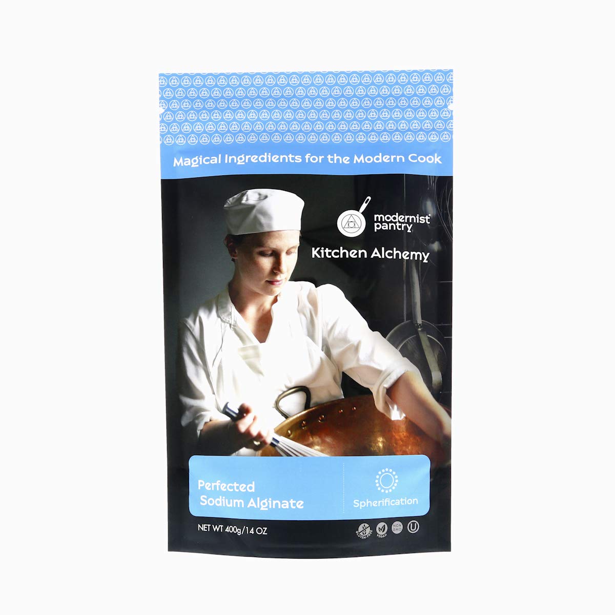 Alginato de sodio perfeccionado sin OMG vegano OU Kosher certificado – 400 g14 oz
