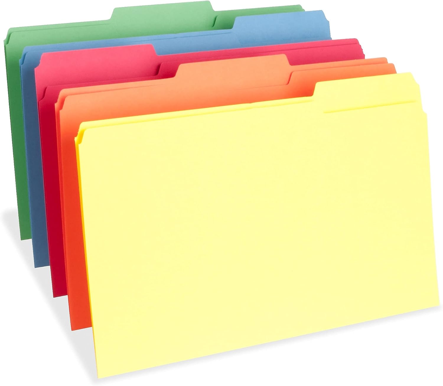 Business Source 65781 Carpetas de archivos a color legal 11PT 13 corte 1 pulgada Exp. 100BX AST