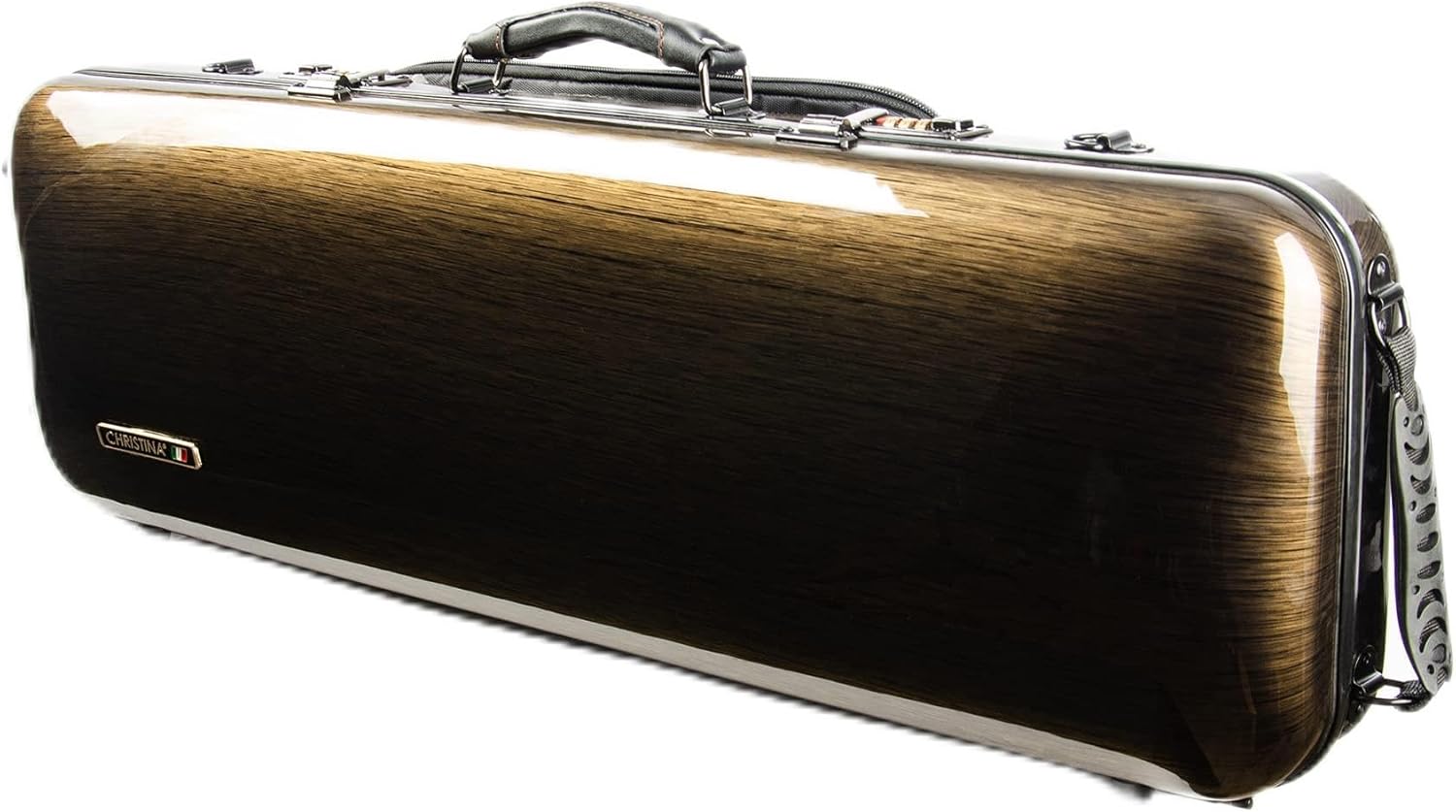 Estuche de violín de tamaño completo 44 de fibra de carbono de alta resistencia, bolsa de música para violín rectangular con cerradura de