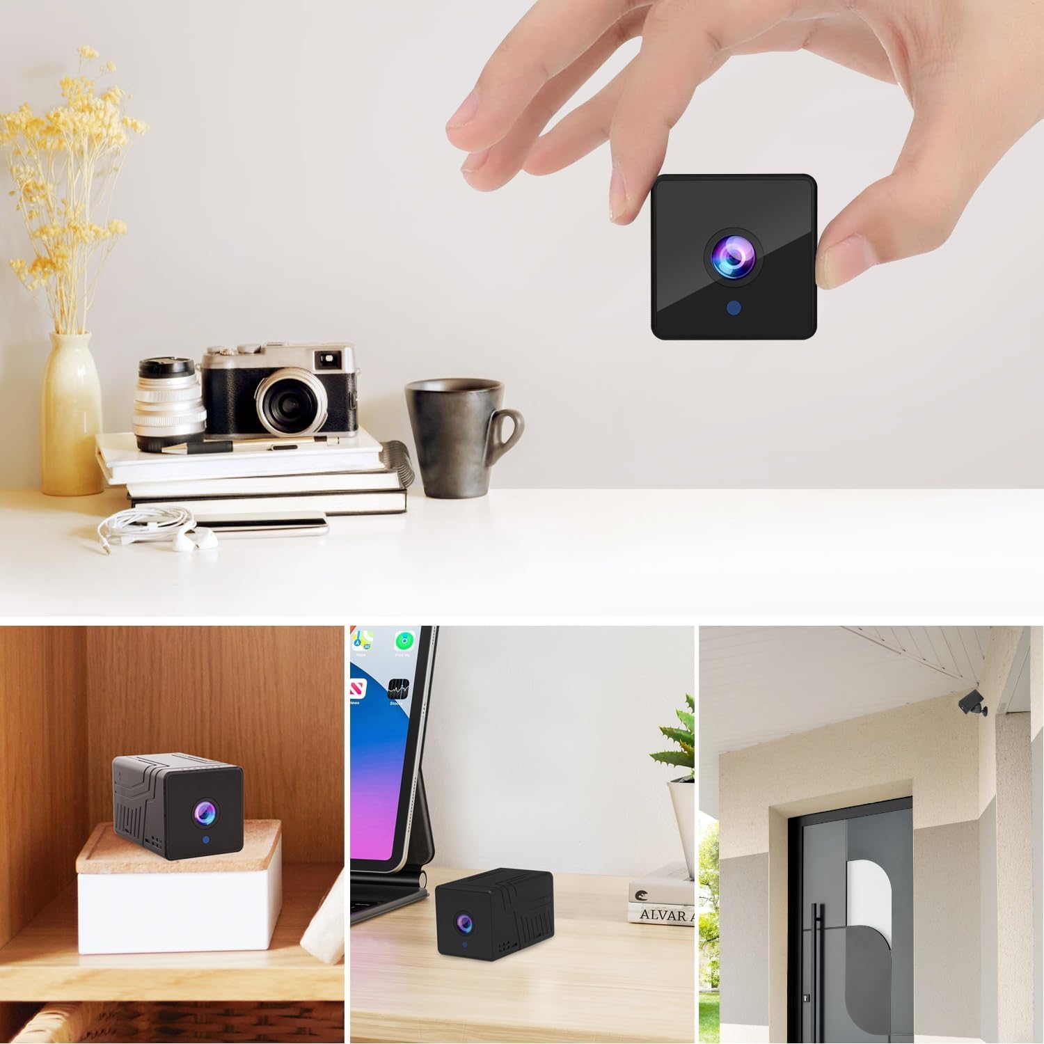 Cámara inalámbrica 4K Wifi, batería de 1800 mAh, 4K para interiores, WiFi, cámara de seguridad para el hogar, cámaras de vigilancia secretas de