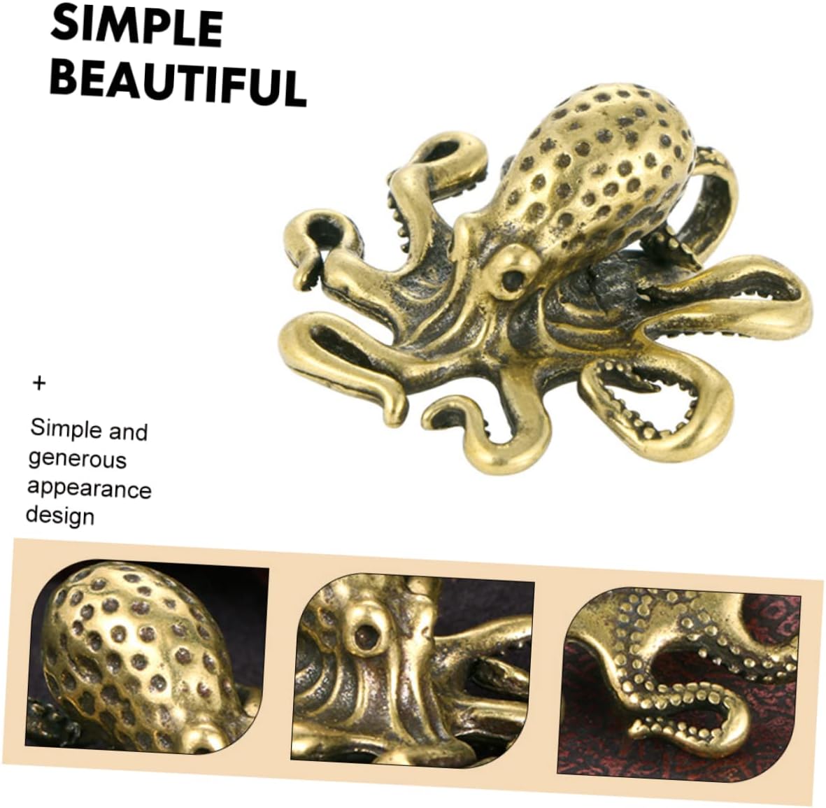 BESTOYARD 3pcs Brass Octopus Mini Octopus Figurines Indoor Toys Feng Shui Aniaml Statue Octopus Figure Retro Octopus Ornament Vintage Ornaments Fish