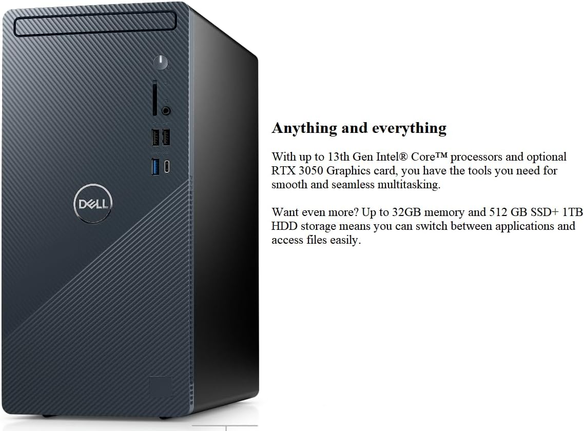 DELL Computadora de escritorio Inspiron 3020 Tower 2023, Intel Core i7-13700 de 13 generación, gráficos Intel UHD 770, Bluetooth, WiFi, USB 3.1,
