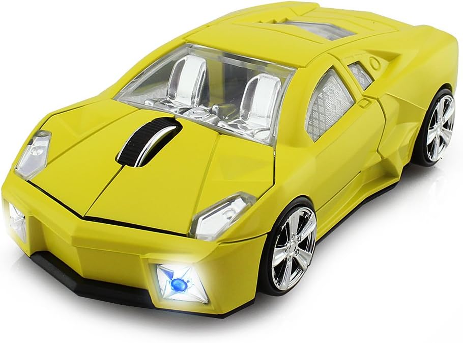Ratón inalámbrico 3D para coche deportivo Ratón óptico para computadora, mouse ergonómico para computadora portátil de escritorio para LBJN