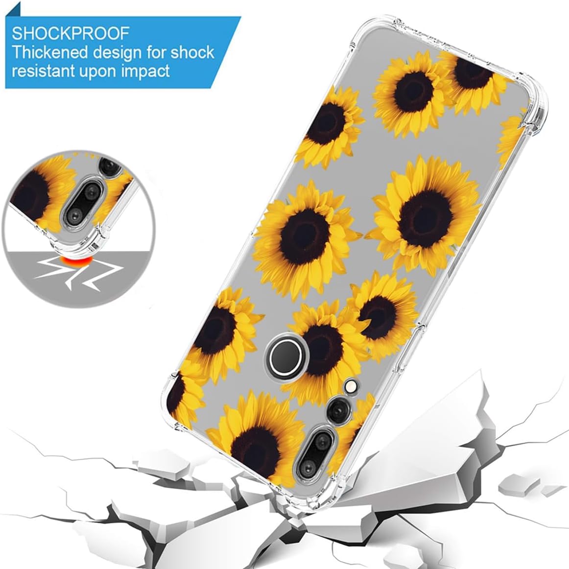 Sidande Funda para Huawei Y9 Prime 2019Honor 9XP Smart Z STK-LX1 para niñas y mujeres, funda protectora delgada de TPU suave y flexible transparente