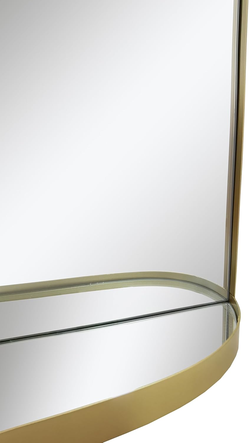 Espejo de pared rectangular tradicional moderno de 18.25 x 23.5 pulgadas, marco de metal dorado, espejo para colgar en la pared, decoración moderna