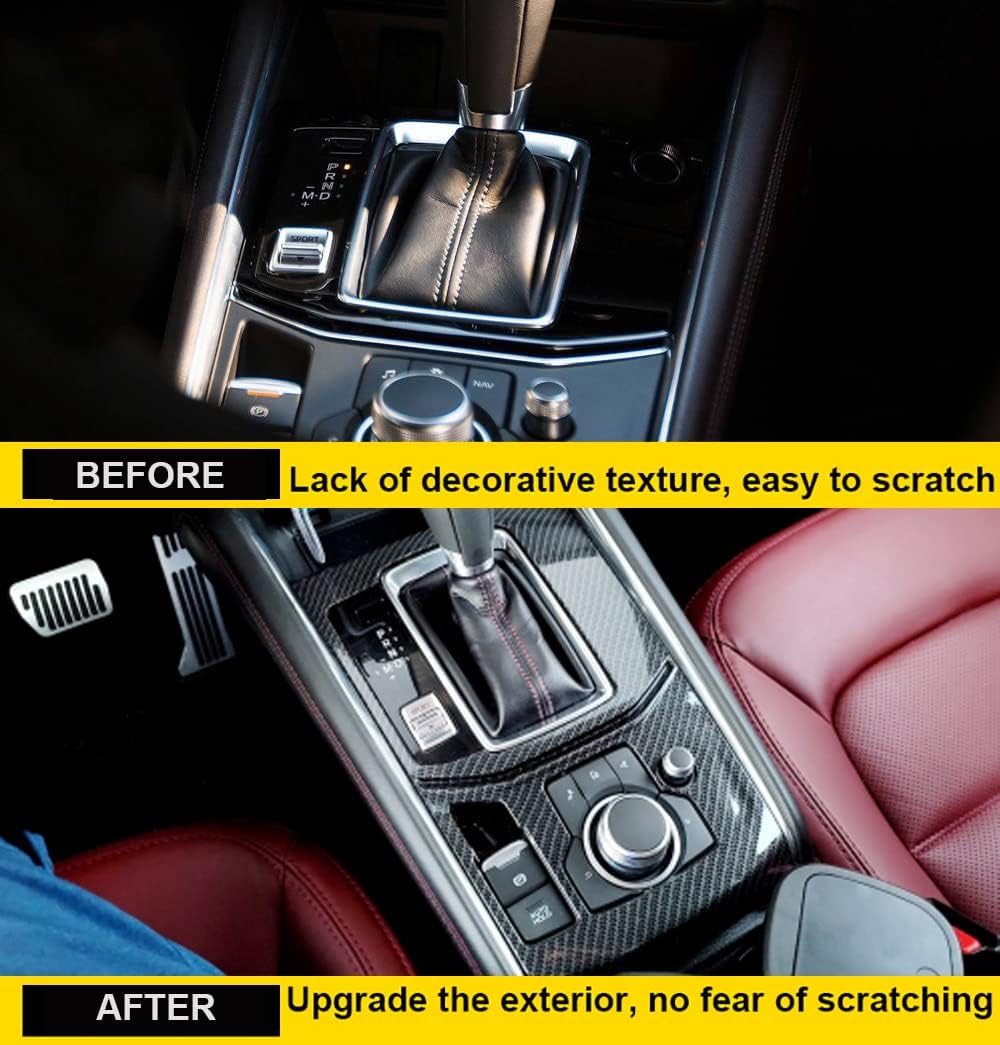 Kadore Cubierta de panel de caja de cambios interior estilo fibra de carbono para Mazda CX-5 CX5 2017-2021 2022 2023 transmisión automática de