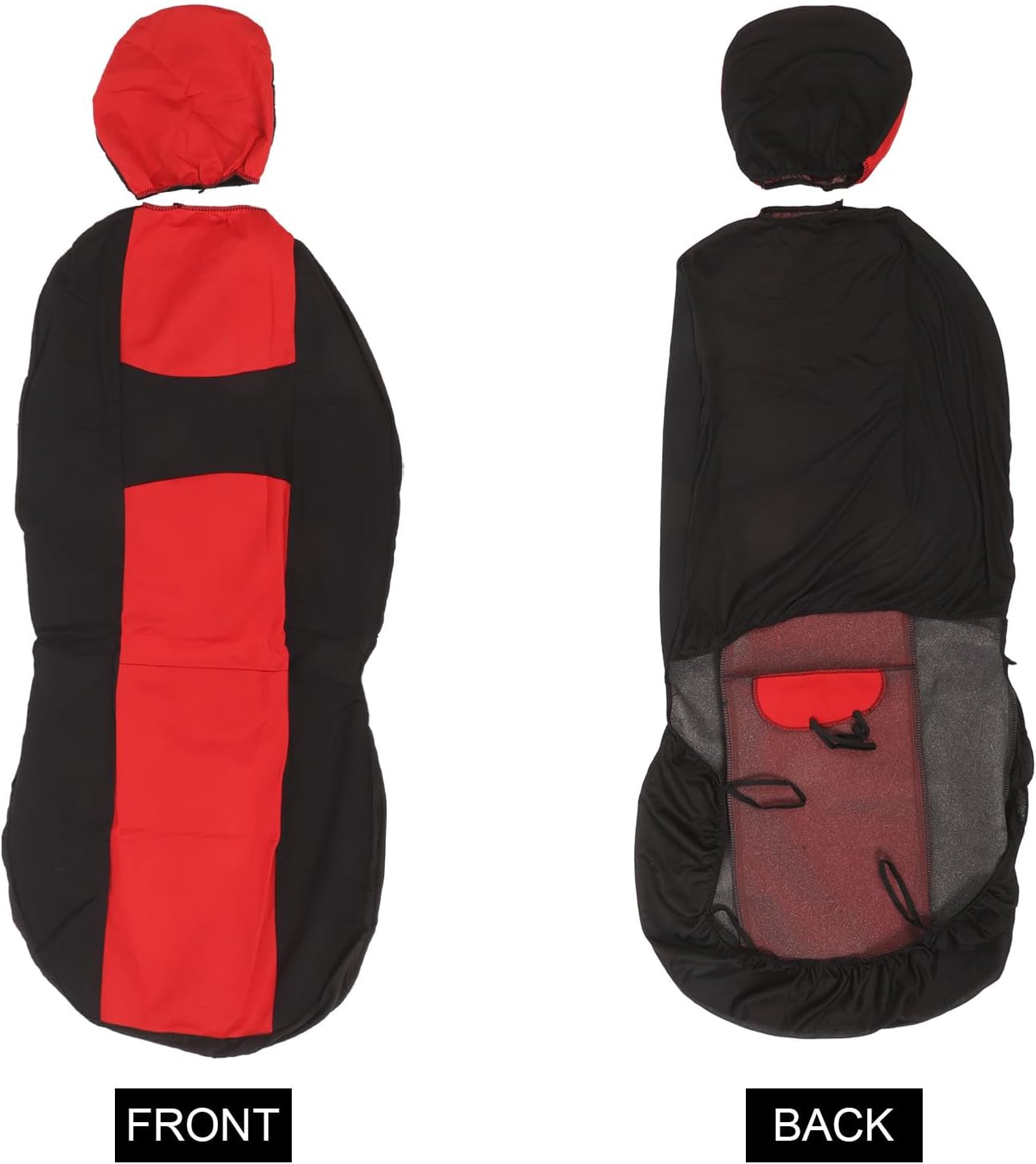 FAVOMOTO Fundas de asiento universales para automóvil, fundas de asiento universales rojas para asiento de automóvil, fundas de asiento de banco