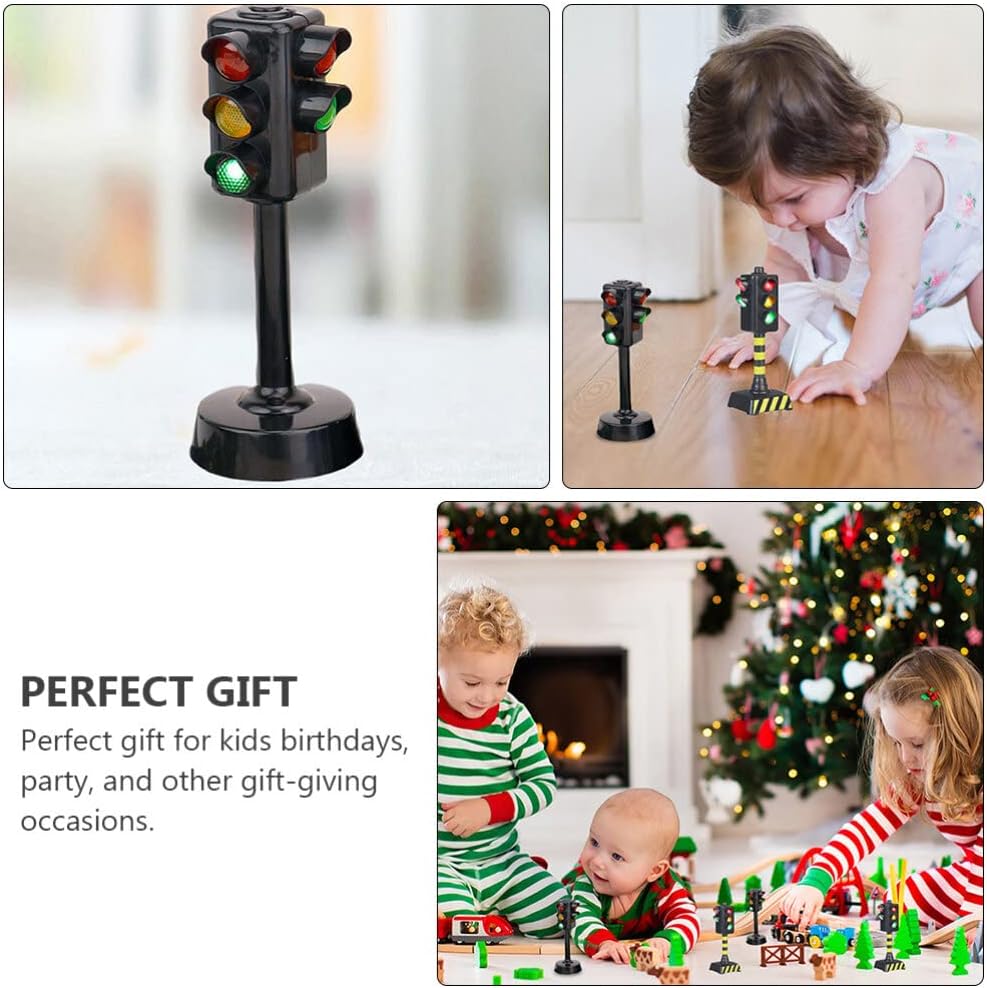 STOBOK Luces de tráfico, 3 piezas de 1.8×1.8×4.3 in Señales de tráfico de juguete DIY Señales de tráfico Modelo Juguetes Niños Juguete de semáforo