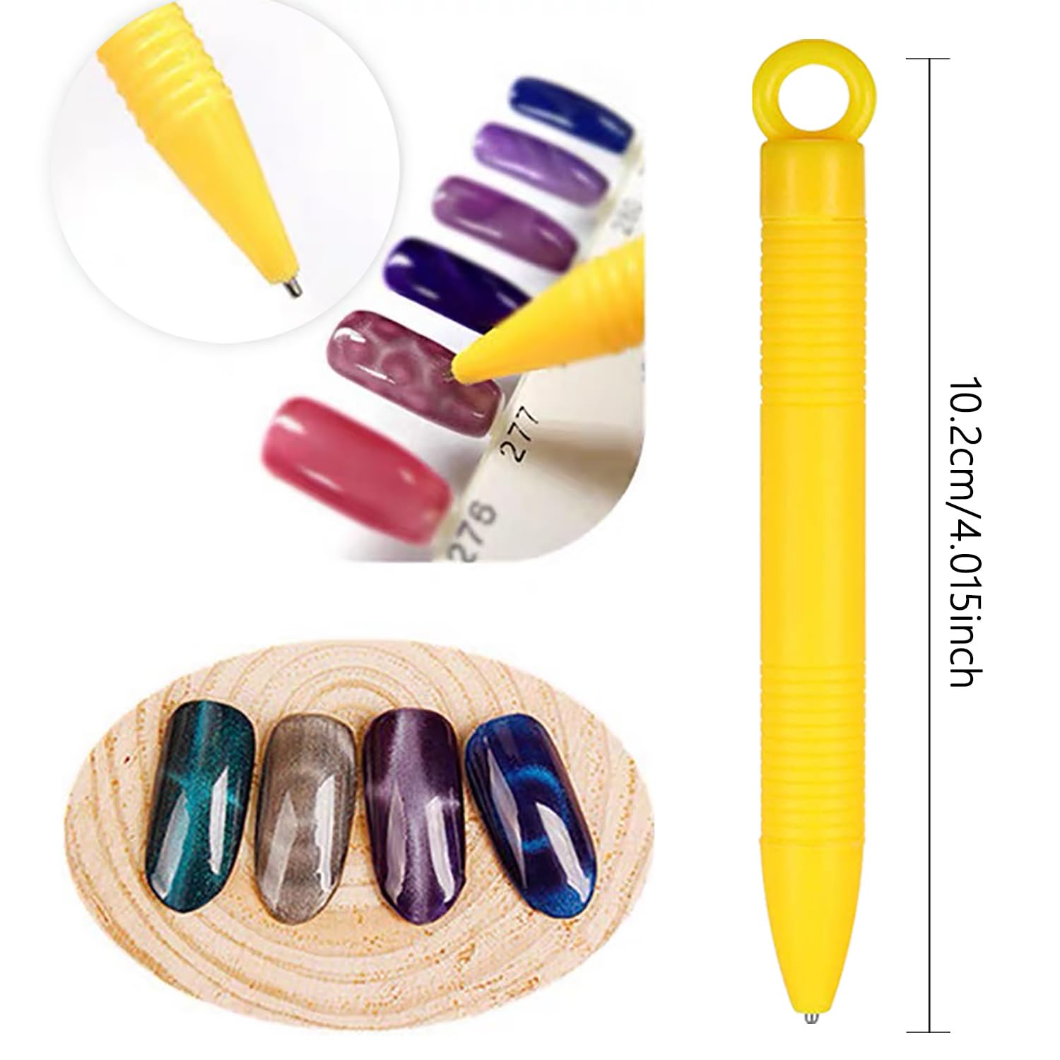 SILPECWEE Juego de imanes de uñas de ojo de gato, 16 unidades, imán para uñas, ojo de gato, esmalte de uñas de gel, varita magnética para arte de
