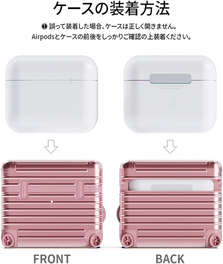 AirPods 3rd Generation Carrying Case Cover Suitcase, Hard Case, Carrying Bag, Polycarbonate TPU, Carabiner, Wireless Charging, Qi Compatible,