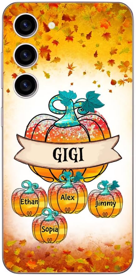 Funda personalizada para teléfono para abuela y nietos, abuela de Halloween, corazón de mamá, camión para niños, corazón de zombi de Halloween,