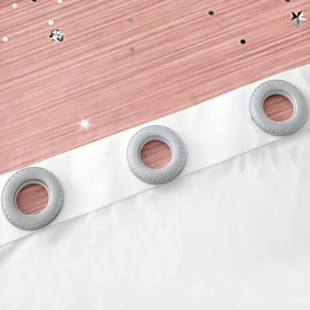 Cortinas femeninas de la Torre Eiffel de 42 x 84 pulgadas, cortinas opacas con purpurina para mujer, cortinas románticas de diamante degradado rosa