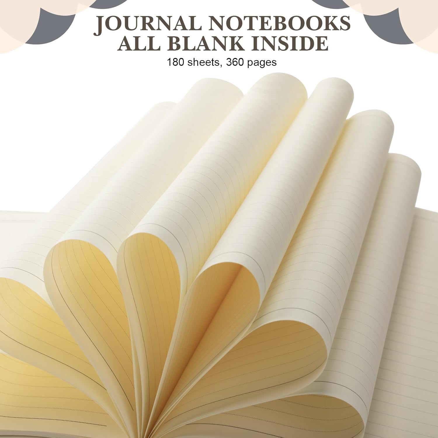 SATINIOR Paquete de 5 cuadernos A4 grandes de 360 páginas de tapa dura de cuero de tapa dura, cuaderno con forro de papel grueso para oficina,
