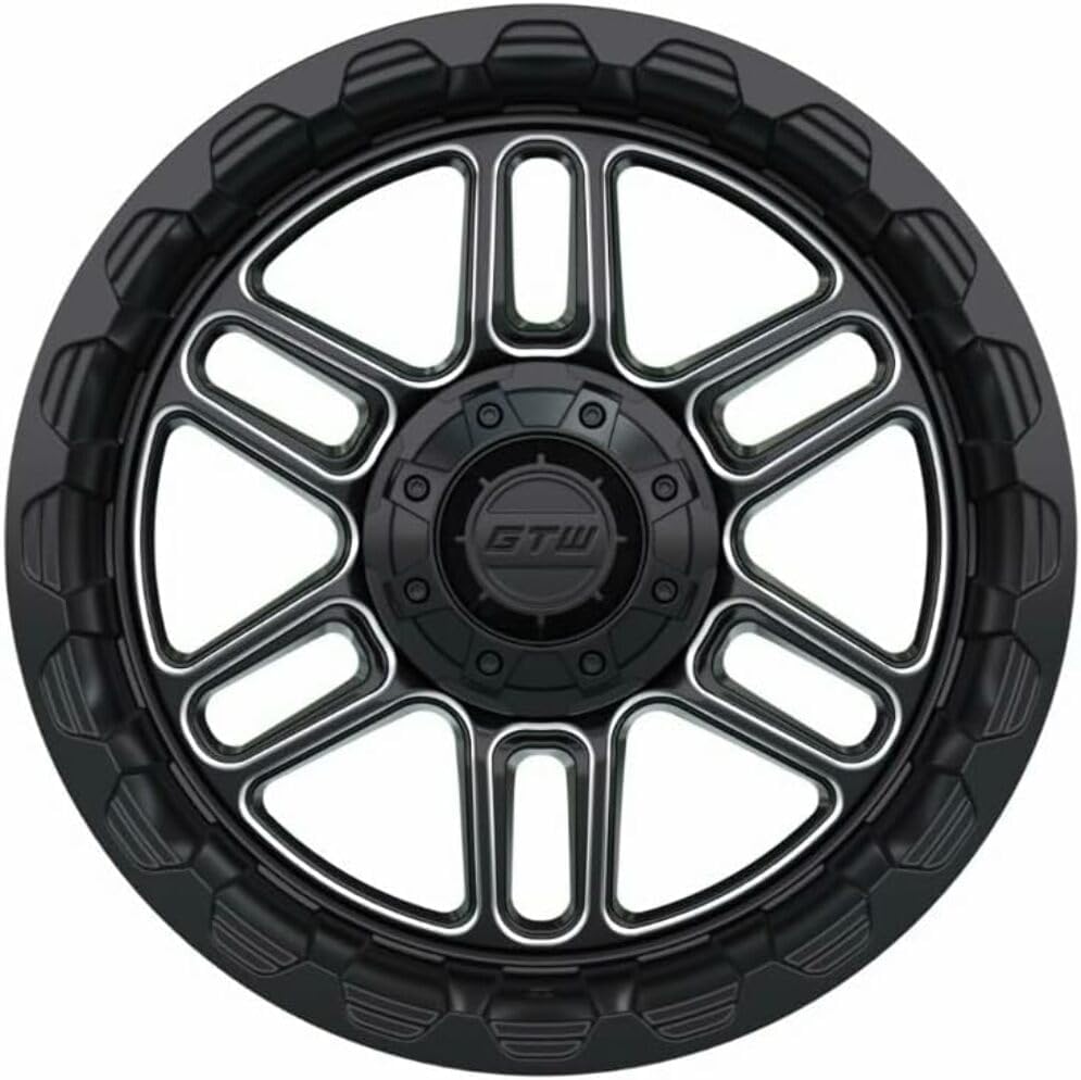 GTW Combo de ruedas y neumáticos para carrito de golf de 14 pulgadas  GTW Titan negro materuedas mecanizadas en neumáticos Predator todo terreno de