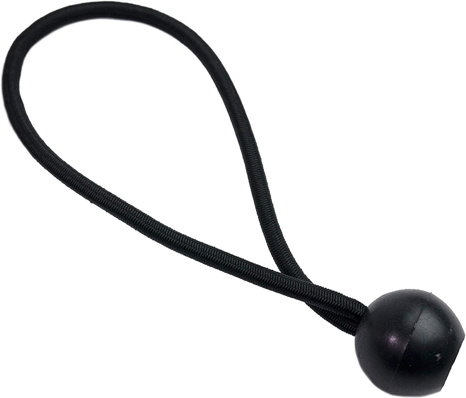 BeGrit Cuerdas elásticas de bola de 6 pulgadas para toldo, correas de amarre para tienda de campaña, color negro, 10 piezas