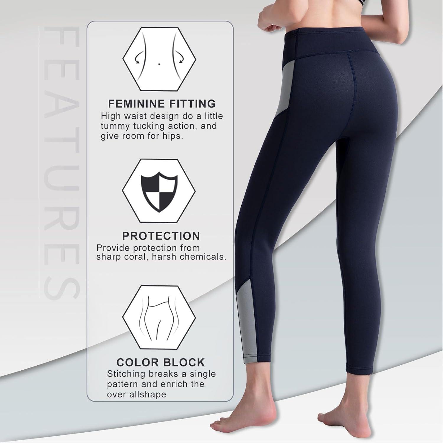GoldFin Pantalones de neopreno para mujer, pantalones de neopreno de 0.079 pulgadas que mantienen el calor para aeróbicos acuáticos, buceo, surf,