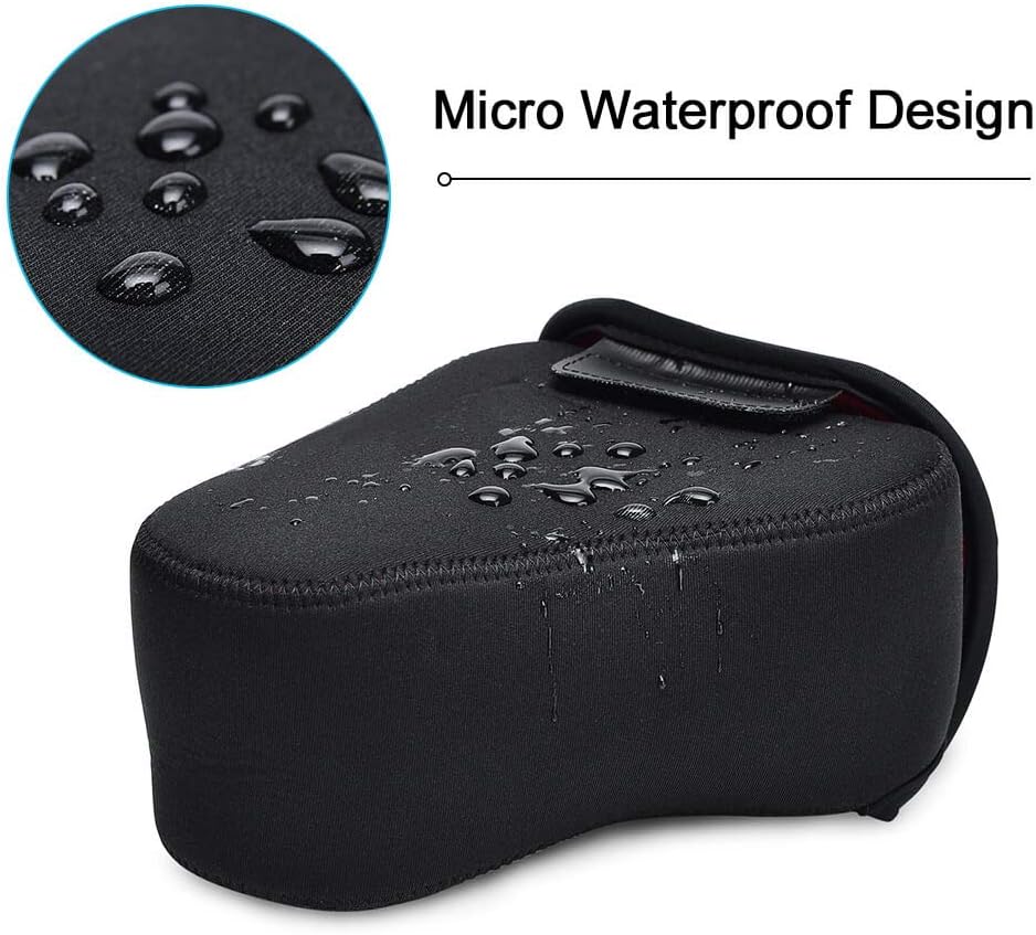 CADeN Funda para cámara DSLR SLR con protección de neopreno, compatible con Nikon, Canon, Pentax, Sony, etc. (grande, negro)