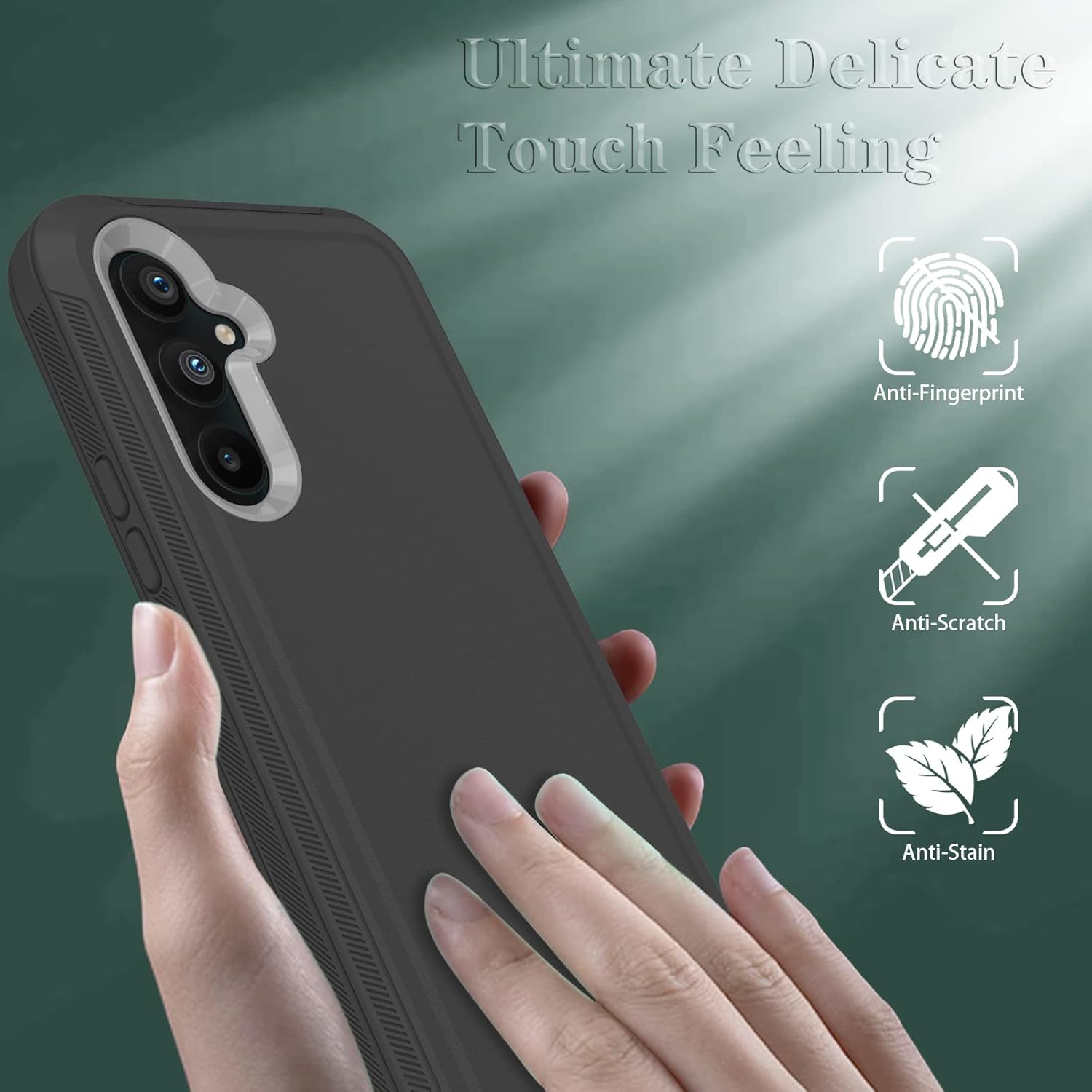Qinmay Funda para Galaxy A54 5G, Samsung Galaxy A54 5G con protector de pantalla HD (paquete de 2), funda para Samsung A54 5G, duradera a prueba de