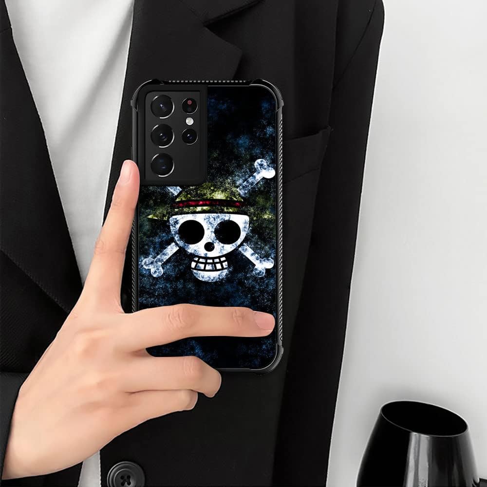 DJSOK Funda compatible con Samsung Galaxy S23 Ultra, diseño de huesos con sombrero, diseño de patrón retro para Samsung Galaxy S23 Ultra, a prueba