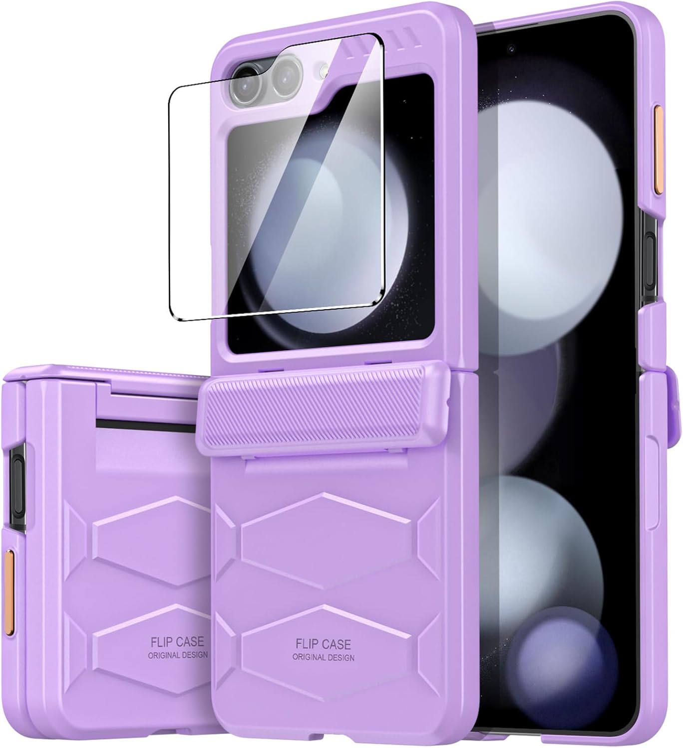 Funda a prueba de golpes para Galaxy Z Flip 5, Z Flip 5 con protección de bisagra y protector de pantalla integrado, carcasa resistente de cuerpo