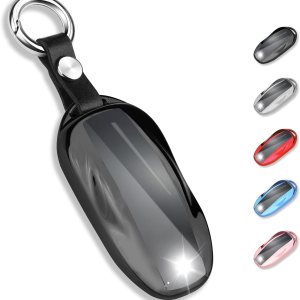 QBUC Funda para llavero Tesla con llavero de TPU suave compatible con Tesla Model S (negro) QBUC Funda para llavero Tesla con llavero de TPU suave compatible con Tesla Model S (negro)