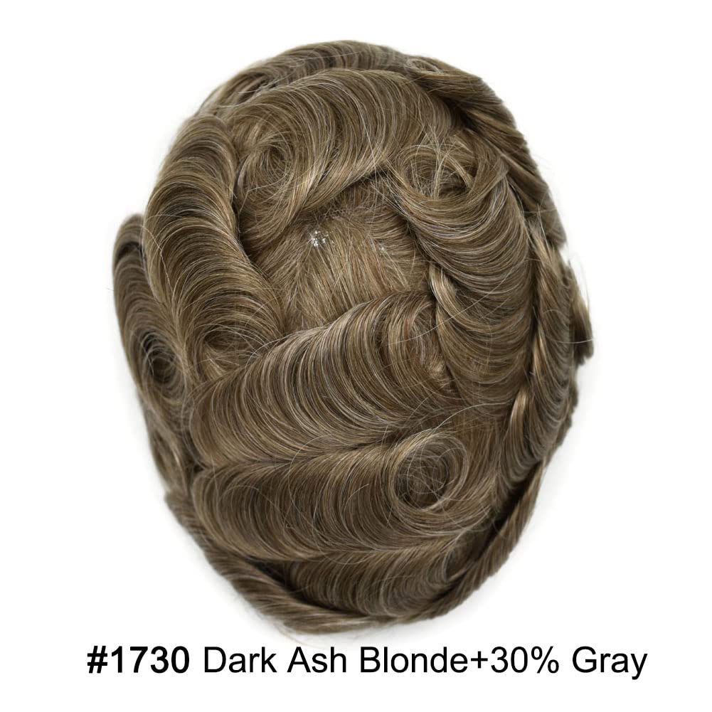 Toupee para los hombres pieza de cabello humano real completo encaje suizo hombres tupé sistema de reemplazo de pelo para hombres 8×10 100% densidad