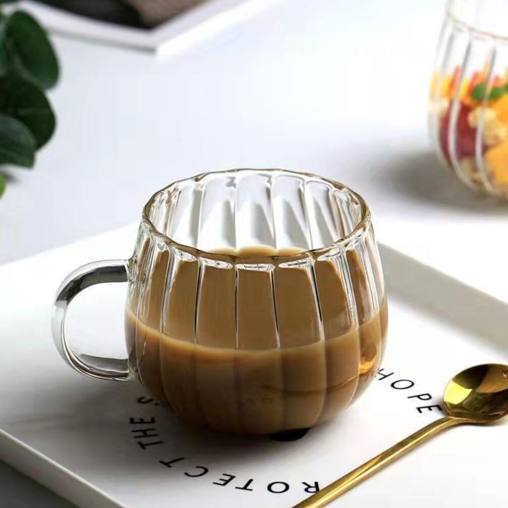 PRETYZOOM Tazas de cristal de calabaza tazas de vidrio tazas de leche taza linda taza de café transparente taza de leche taza de regalo tazas de