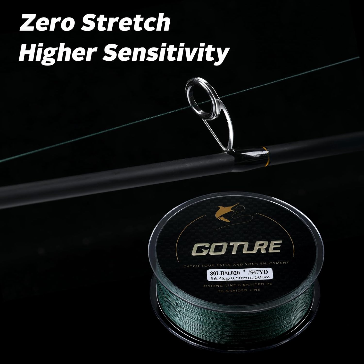 Goture X8 Braided Fishing Line – Ultra Thin Strong Sensitive Smooth and Zero Stretch Fishing Line, Super Abrasion Resistant Tournament Braided Lines