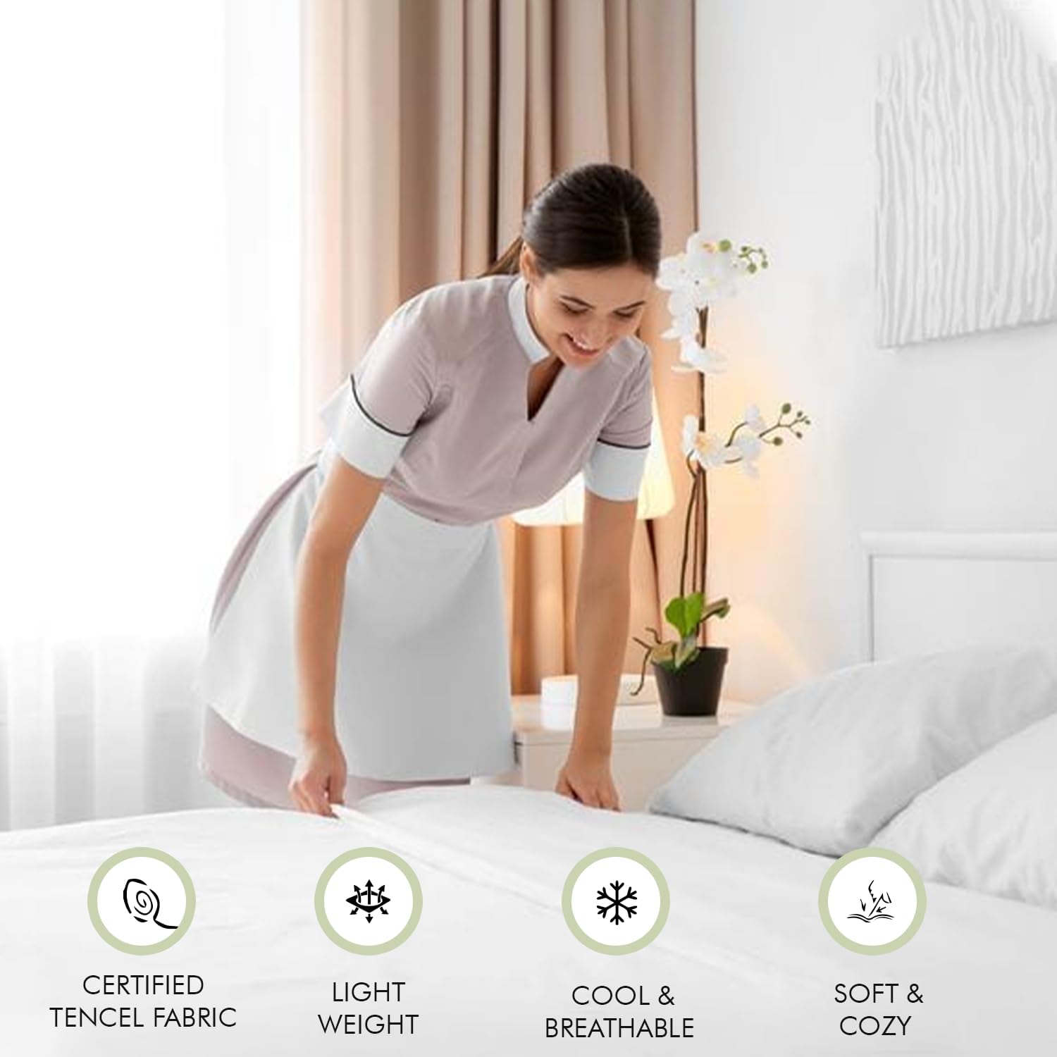 Linenwalas Juego de sábanas 100% eucalipto, Tencel Lyocell tamaño individual XL, refrescante, transpirable, seda suave, 1 sábana bajera y 1 funda de