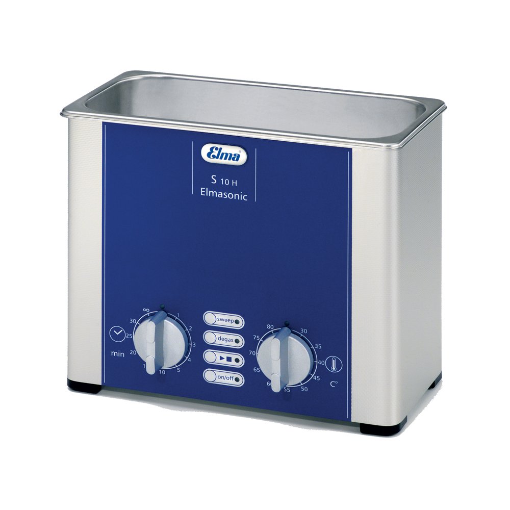 Elmasonic 100 7137 S10H Limpiador ultrasónico para laboratorio y limpieza dental con modo de barrido, calentador y temporizador, 7 pulgadas de
