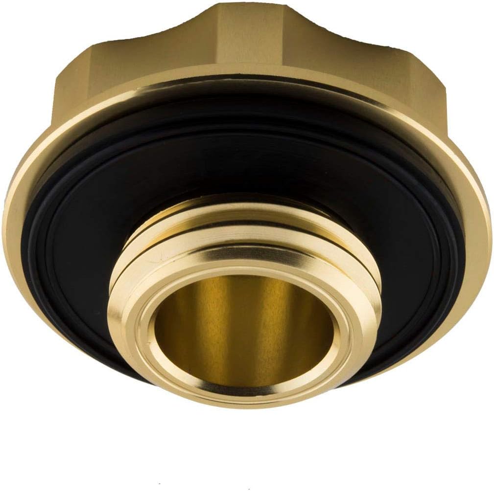 VMS RACING Tapa de aceite de oro con emblema de fibra de carbono negro real en aluminio mecanizado CNC compatible con Honda Acura Integra