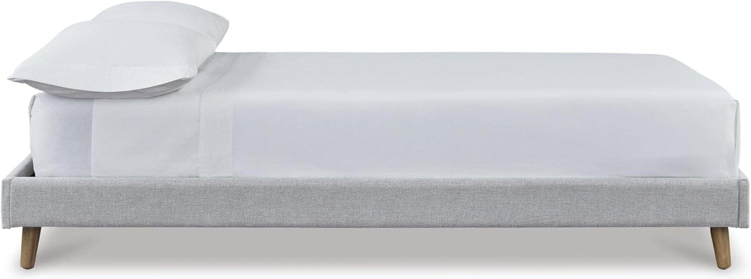 Signature Design by Ashley Base de cama tapizada Tannally, matrimonial, color beige