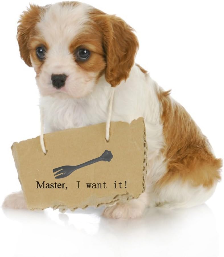 Mascota Perro Gato Alimentación Lata Estaño Comida Tenedor Mezclar Cuchara Gris 7.48 Pulgadas