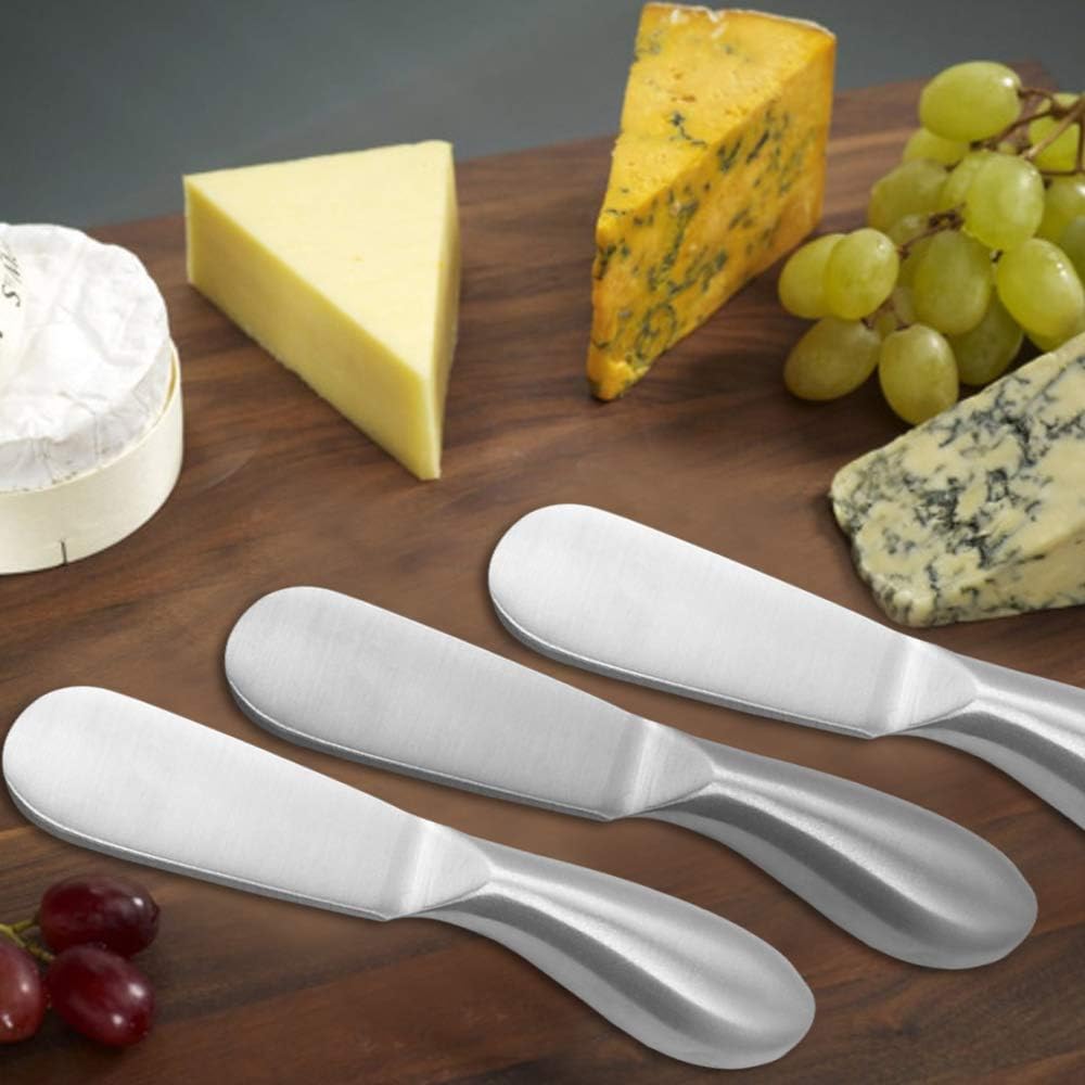 SourceTon Juego de esparcidor de queso de 4 piezas, cuchillos multiusos de acero inoxidable para esparcir queso y mantequilla