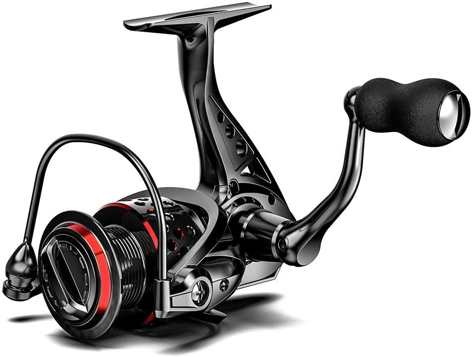 Ashconfish – Carrete giratorio para pesca en agua salada y dulce, de cuerpo ultraligero, con rodamiento 8 de acero inoxidable, relación de engranaje