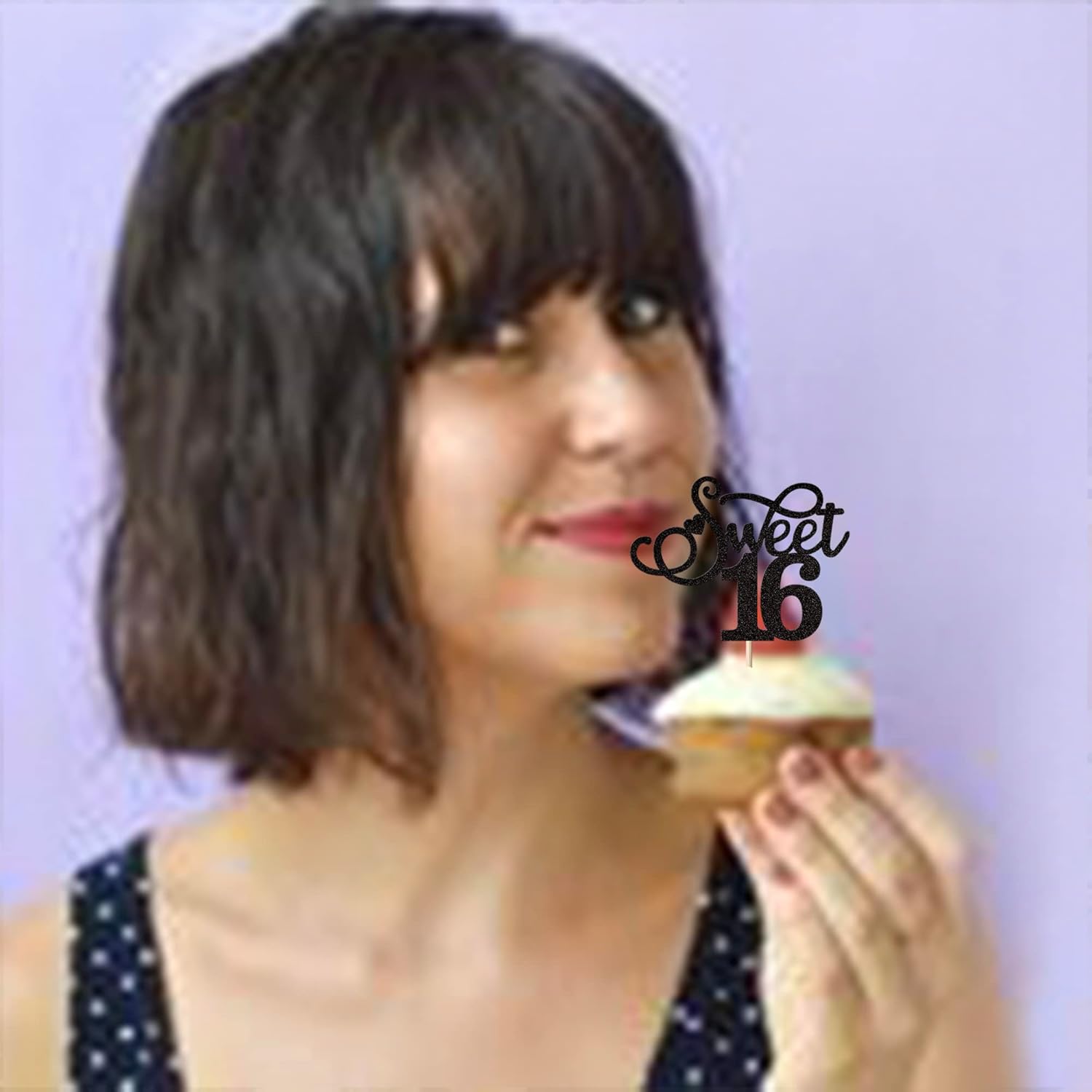 Rsstarxi Paquete de 30 adornos para cupcakes con purpurina de 16 años de edad, diseño de corazón de amor, para cumpleaños de 16 años, bodas,