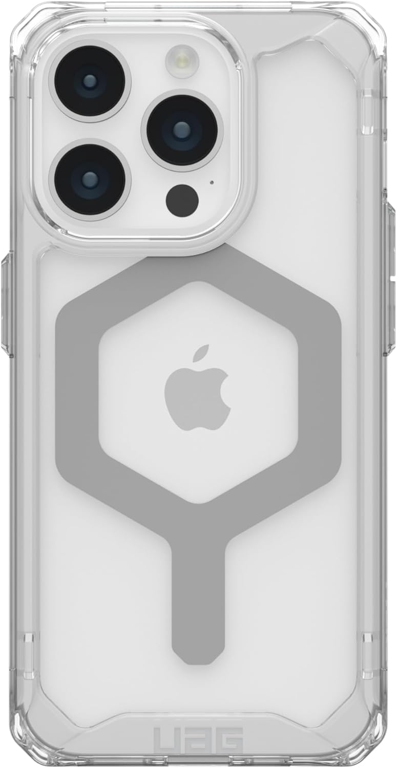 URBAN ARMOR GEAR UAG – Funda diseñada para iPhone 15 Pro Plyo IceSilver de 6.1 pulgadas, compatible con MagSafe Bundle con cordón UAG Paracord