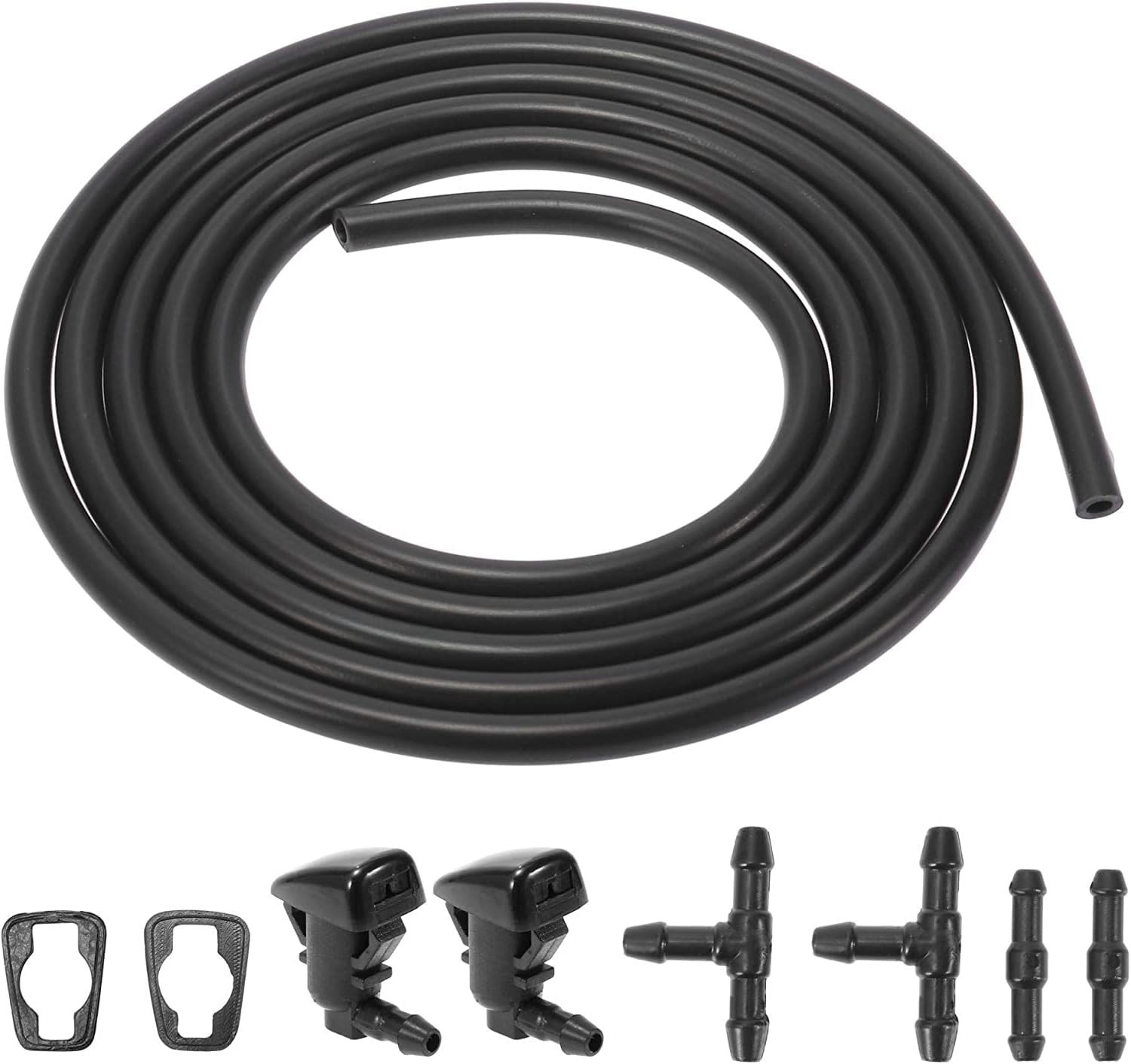 Unifizz Kit de boquillas de limpiaparabrisas delantero para Ford Edge Focus 8S4Z17603AA para Lincoln MKX 6.6 ft manguera de lavado de parabrisas con